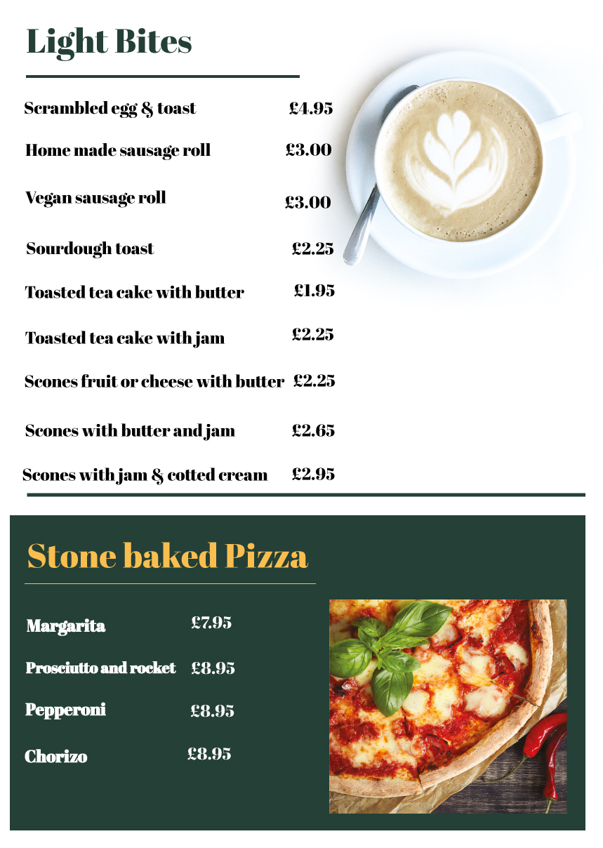 Menu Beckford Coffee Shop
